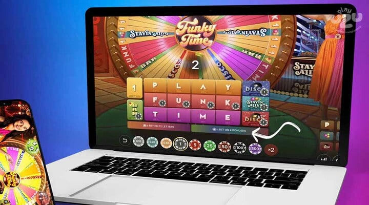 BET ON 4 BONUSES” button in PlayUZU Funky Time